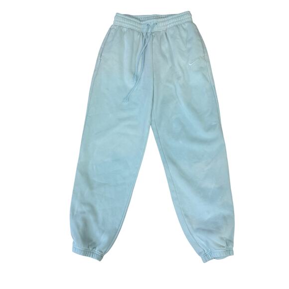 (S) $70 Nike Phoenix Fleece oversized high waist sweatpants in light blue - Picture 5 of 9